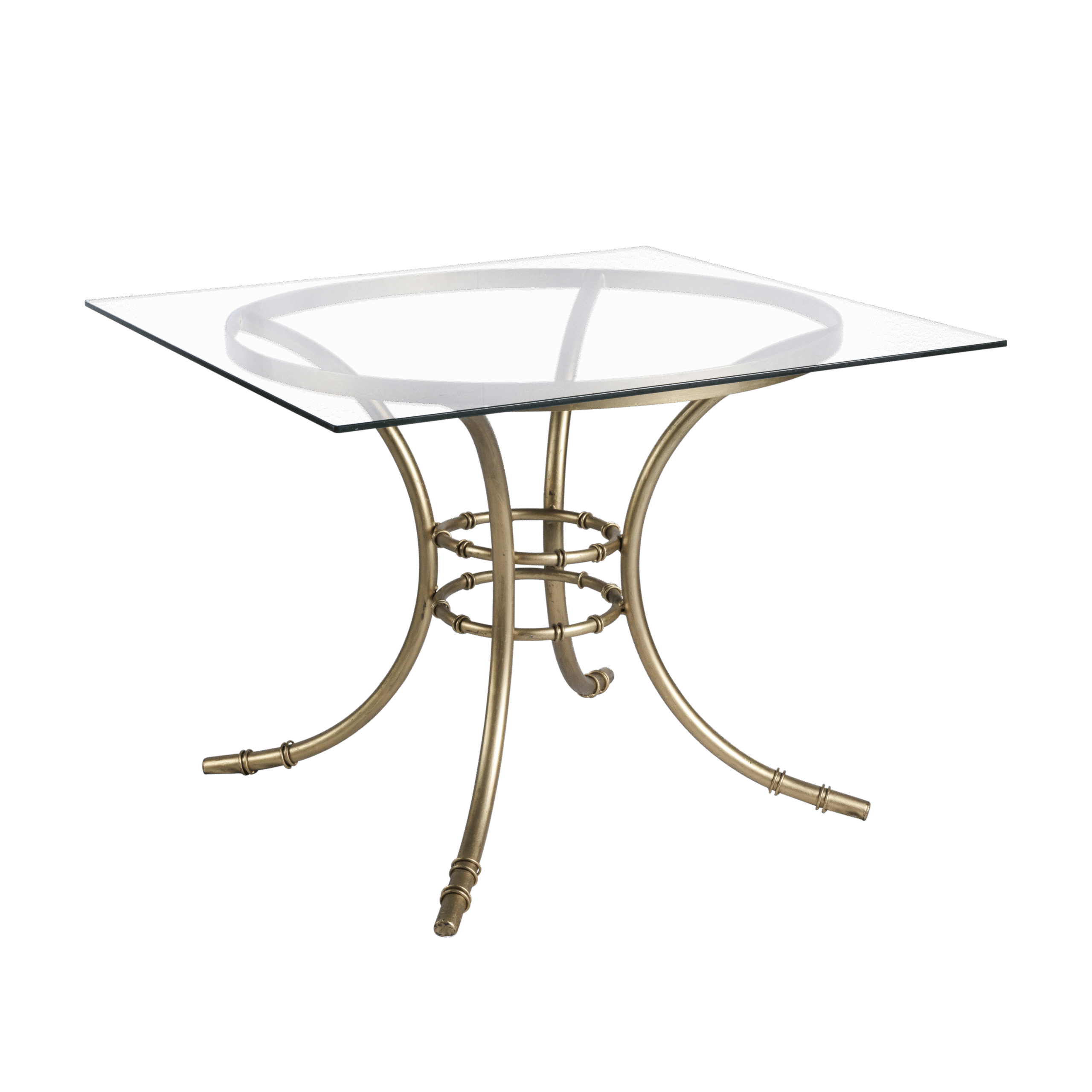 Tampo de Vidro Transparente com Base Bambu de Ferro - 1,00 x 1,00 (2)