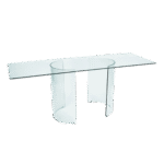 Tampo de Vidro Transparente com Base Curva Cristal