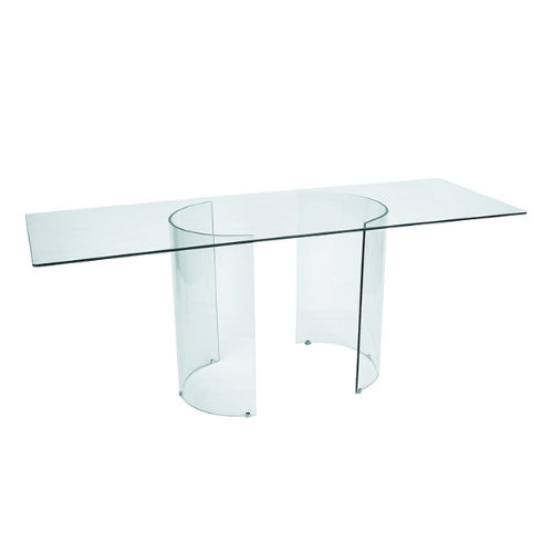 Tampo de Vidro Transparente com Base Curva Cristal - 2,00 x 1,00 x 0,75h