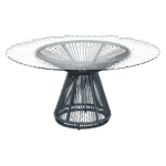 Tampo de Vidro Transparente com Base Grace Cinza