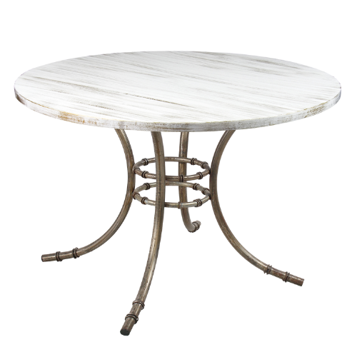 Tampo em Laca com Base Bambu Ferro Cinza - 1,20m diâmetro x 0,75h