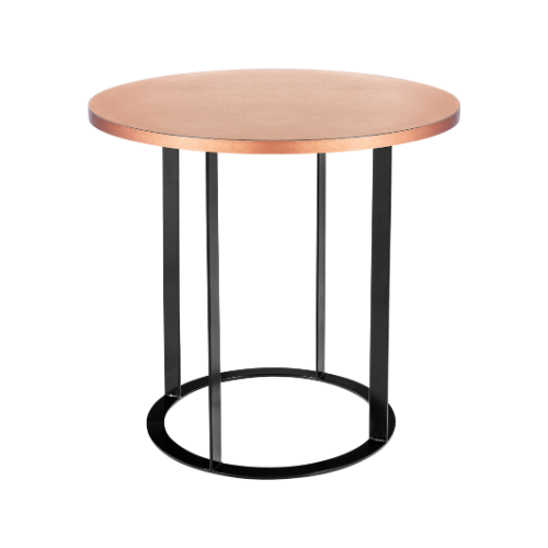 Base Dani Preta com Tampo Espelho Bronze - 0,70m diâmetro x 0,55h