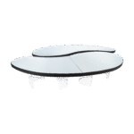 Tampo Orgânico Laca com Espelho e Base Curva Cristal com Borda de 8cm - Composição