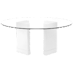 Tampo de Vidro Transparente com Base Elle Branca