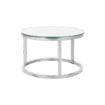 Mesa Dubai Centro Prata com Tampo Espelho - Pequena