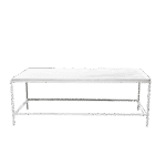 Mesa Ferro Branco Centro com Tampo Mármore Branco