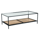 Mesa Ferro Preto Centro com Palha Inferior Preta