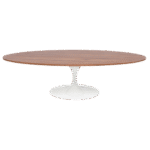 Mesa Saarinen Centro Oval Branca com Tampo Madeira