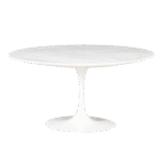 Mesa Saarinen Centro Branca com Tampo Mármore Branco