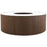 Bar Madeira Ripada Redondo com Tampo Acrílico