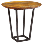 Base Trapézio Ferro Envelhecido com Tampo Madeira Demolição