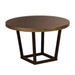 Base Trapézio Ferro Envelhecido com Tampo Madeira Natural