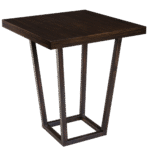 Base Trapézio Ferro Envelhecido com Tampo Quadrado Laca