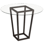 Base Trapézio Ferro Envelhecido com Tampo de Vidro