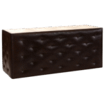 Balcão Butonê em Couro Marrom com Tampo Acrílico