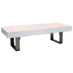 Mesa Balcão Baixa em Laca com Tampo Iluminado com Base Ferro