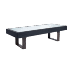 Mesa Balcão Baixa em Laca com Tampo Iluminado com Base Ferro Marrom