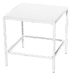 Mesa Ferro Branco Lateral com Tampo Mámore Branco