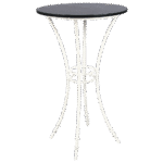 Bistrô Alto Base Bambu Branca com Tampo Granito Preto