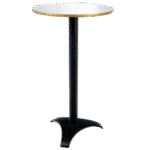 Bistrô Alto Base Preta com Tampo Espelho Friso Dourado