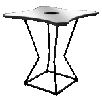 Bistrô Decô  Alto com Tampo Espelho com Furo