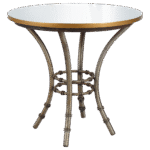 Bistrô Baixo Base Bambu  Ferro Cinza com Tampo Espelho Friso Dourado