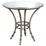 Bistrô Baixo Base Bambu Ferro Cinza com Tampo Espelho Friso Prata