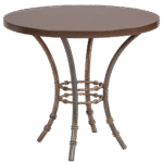 Bistrô Baixo Base Bambu Ferro Cinza com Tampo Laca