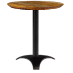 Bistrô Baixo Base Preta com Tampo Madeira Demolição