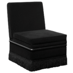 Poltrona Capri Veludo Preto com Franjas