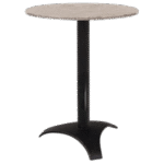 Bistrô Baixo Base Preta com Tampo Mármore Travertino Bege