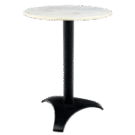 Bistrô Baixo Base Preta com Tampo Mármore Branco