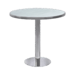 Bistrô Dubai Baixo Prata com Tampo Mármore Branco