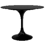 Bistrô Sari Preto com Tampo Vidro Preto