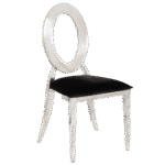 Cadeira Dubai Prata com Assento Veludo Preto