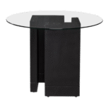 Tampo de Vidro Transparente com Base Elle Preta