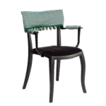 Cadeira Duomo com Braço com Encosto Zig Zag Verde com Pingente