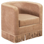 Poltrona Pat Capa Veludo Andorra Bege com Franjas