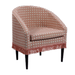 Poltrona Pepê Rosa Geométrico com Franjas