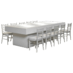 Mesa Balcão Baixa com Cadeira Itália Mini Branca (10 lugares)