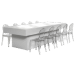 Mesa Balcão Baixa com Cadeira Mini Ghost (10 lugares)