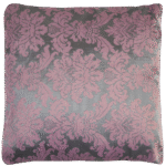 Almofada Adamascado Floral Prata com Rosa Bois de Rose