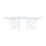 Tampo Vidro Curvo Transparente com Base Acrílico Star - 1/4 de lua