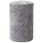 Pufe Tamborete Capa Veludo Andorra Cinza