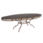 Tampo Oval Imitando Madeira com Moldura em Ferro Envelhecido e Base Suva