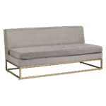 Banco Futon Design com Base Dourada com Encosto