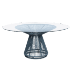 Tampo de Vidro Transparente com Base Grace Cinza