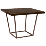 Tampo Quadrado Imitando Madeira com Base Trapézio Ferro Envelhecido