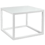 Tampo de Vidro Branco com Base Cubo Aresta Grande