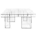 Tampo de Vidro Transparente Duplo com Espaçadores e Base Cubo Vidro